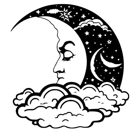 Man In The Moon Svg File For Cricut Silhouette Laser Machines