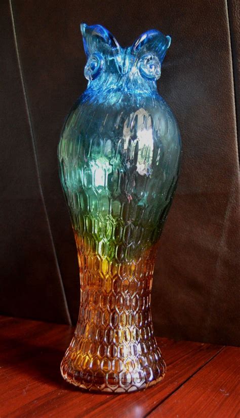 Murano Cristalleria D Arte Art Glass Owl Vase