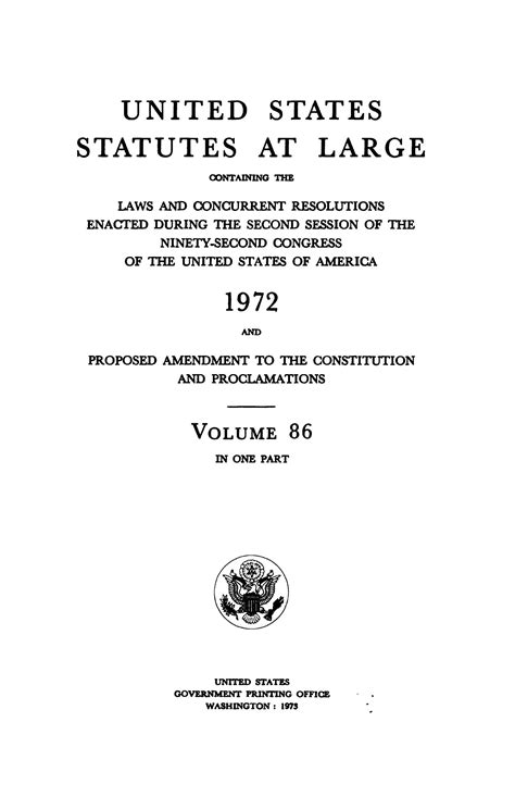 United States Statutes At Large Volume 86 1972 Unt Digital Library