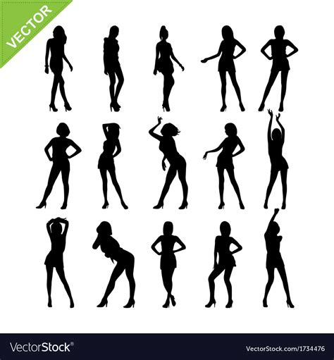 Sexy Women And Model Posing Silhouettes Royalty Free Vector