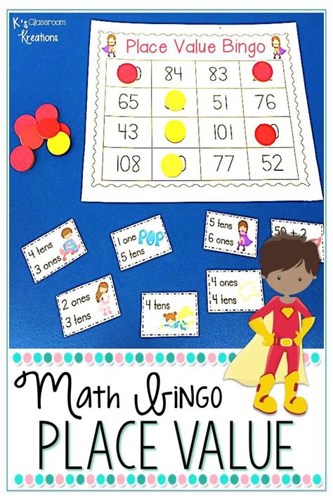 Place Value Game Superhero Tens And Ones Bingo For 1st Grade Fun Math