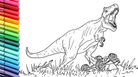 Rex dinosaur coloring page has a t. T-Rex Drawing And Coloring - Learn to Draw Dinosaurs From ...