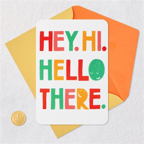 Hey Hi Hello Blank Card Greeting Cards Hallmark