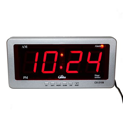 Digital Led Alarm Clock Large Number Desk Clocks Electronic Ac Powered