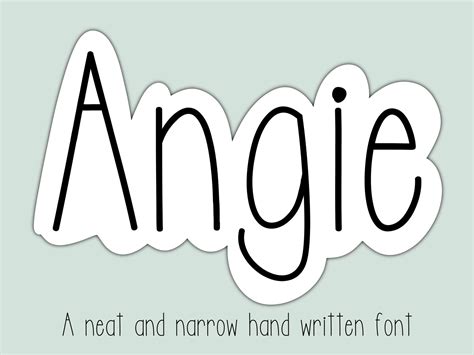 Angie Font Narrow Font Sans Serif Font Neat Handwritten Etsy