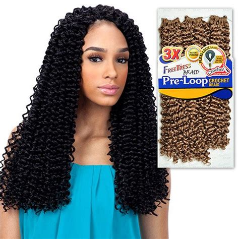 Buy Freetress Synthetic Hair Braids 3x Pre Loop Crochet Braid Water Wave 16 1b Online At