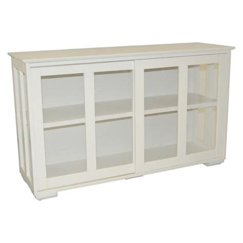 Pacific Stackable Sliding Glass Doors Cabinet Antique White - TMS : Target