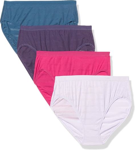 Hanes Ultimate Womens Comfort Flex Fit 4 Pack Hi Cut Panties Misty