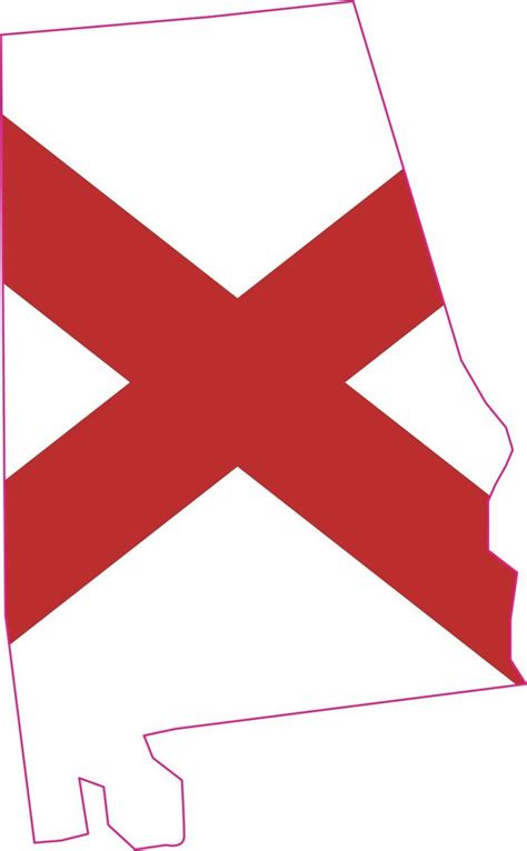 The modern alabama flag was first adopted in 1895, and features a red cross on a white field. 5in x 3in Die Cut Alabama Shape State Flag Bumper Sticker Decal Stickers Decals | StickerTalk®