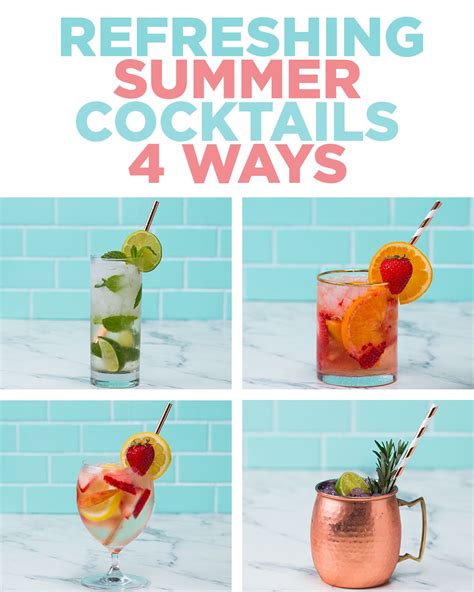 Refreshing Summer Cocktails 4 Ways | Recipes (With images) | Refreshing ...