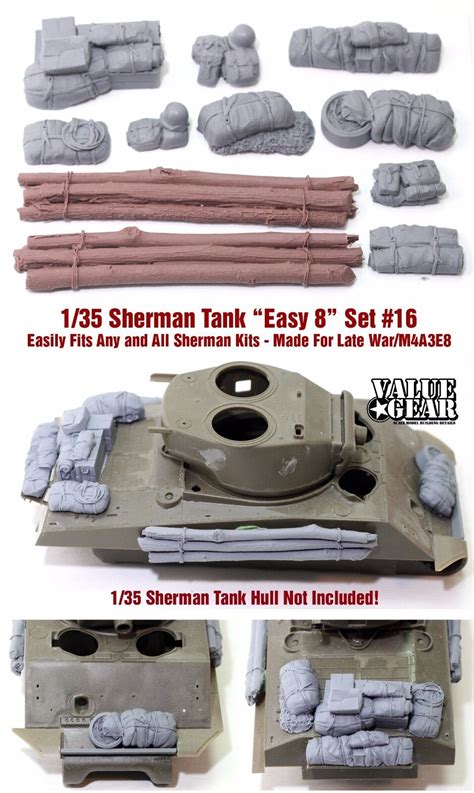 135 Scale Sherman Engine Deck Stowage Set 16 Easy 8 Value Gear