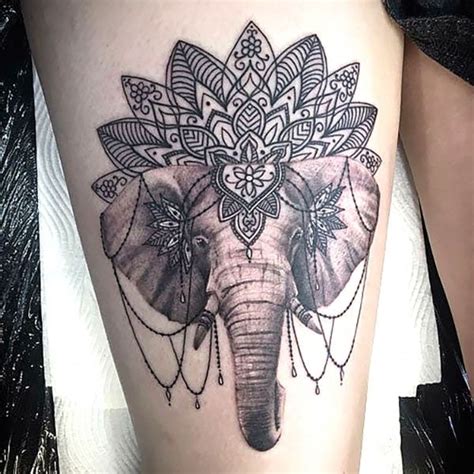 indian elephant face tattoo