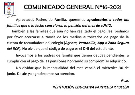 Comunicado General N