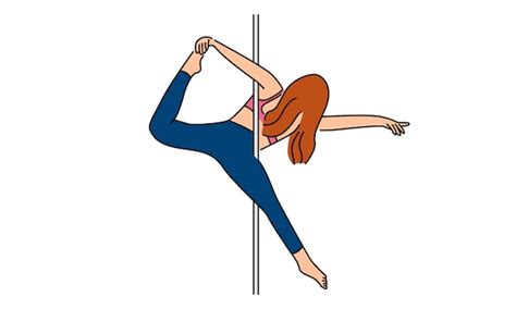 Premium Vector Set Of Pole Dance Women Cartoon Style On White Background And Young Slim