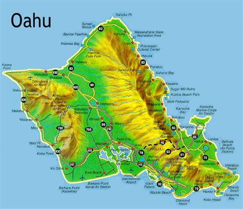 Oahu Map Oahu Oahu Map Oahu Hawaii