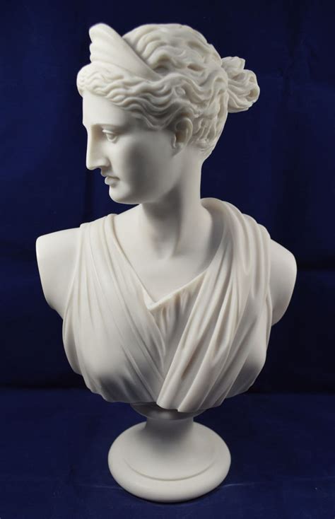 Artemis Sculpture Diana Buste Antique D Esse Grecque De La Etsy
