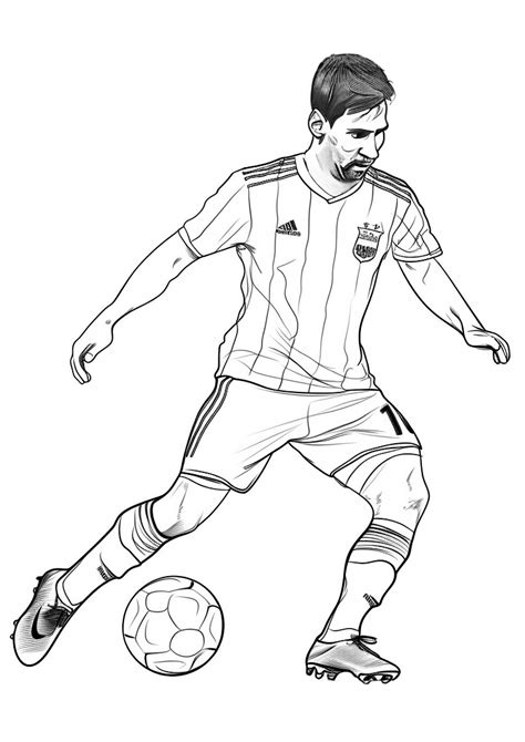 Dibujo Del Jugador De Fútbol Lionel Messi Para Colorear Dibujo Para