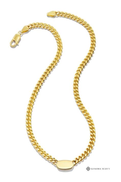 Elisa Curb Chain Necklace In K Gold Vermeil Kendra Scott Necklace