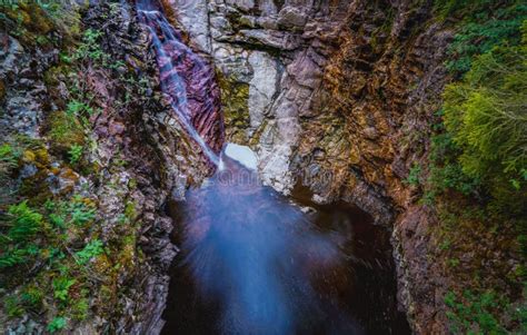 Colorful Rocks Water Erosion A Small Waterfall Stock Photo Image Of