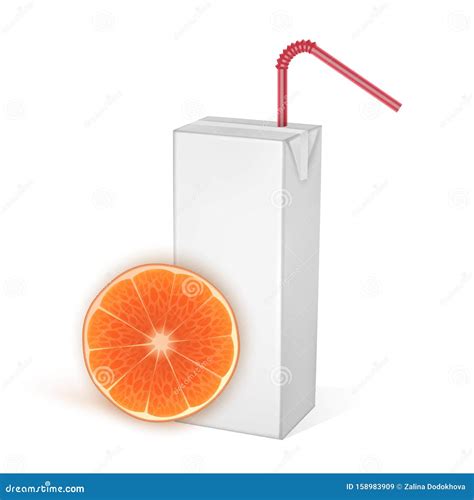 The Carton Packages Of Orange Juice Isolated On Light Background