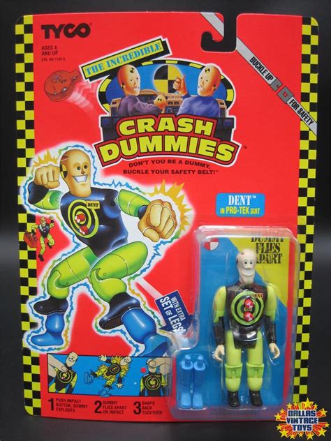 1992 Tyco The Incredible Crash Dummies Carded Dent In Pro Tek Suit 1A