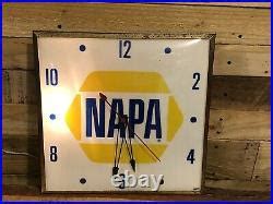 Vintage Pam Clock Napa Auto Parts Lighted Working Condition Vintage