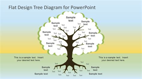 Flat Design Roots Tree Powerpoint Diagram Slidemodel