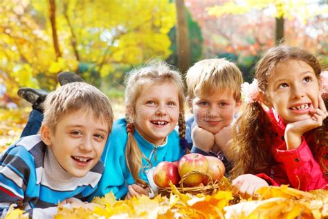 Autumn Kids Stock Photo Image Of Childhood Group Adorable 13312636