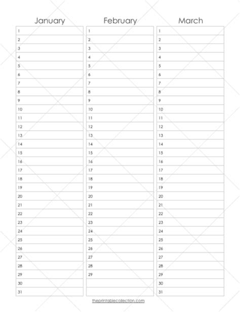 Calendar Template Year At A Glance Year At A Glance Free Printable