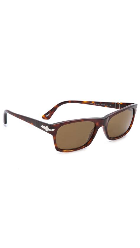 Persol Acetate Rectangular Sunglasses In Brown For Men Lyst