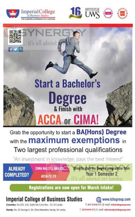 Imperial College Of Business Studies Ba Hons Degree Programme For