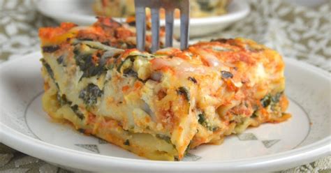 This classic lasagna is made with an easy meat sauce as the base. Spinach Lasagna | A Taste of Madness | Recipe | Spinach ...