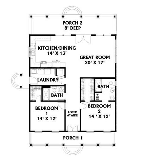 2 Bedroom Open Floor Plan Frugal Housing Ideas Pinterest