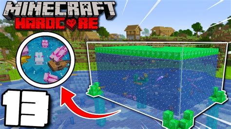 I Built A Giant Axolotl Farm Minecraft Hardcore Episode 13 Youtube