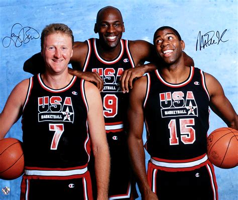 Larry Bird And Magic Johnson Dual Autographed 1992 Olympics Dream Team