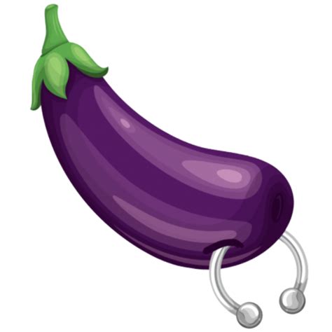 Eggplant Piercing Discord Emoji