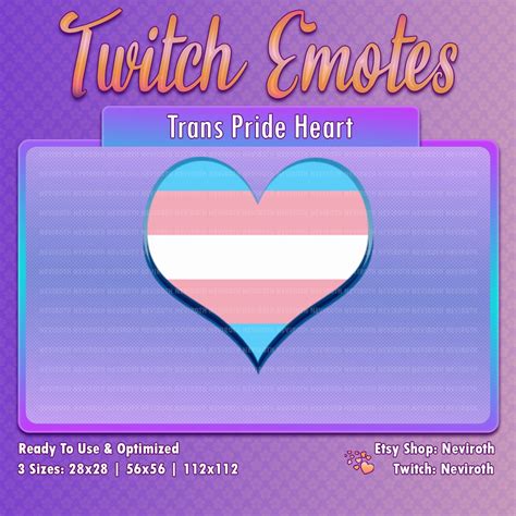 Twitch And Discord Emotes Trans Pride Heart Emote For Etsy