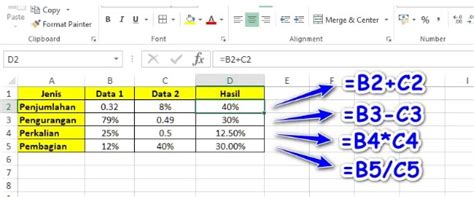 Cara Cepat Menghitung Persentase Di Excel Untuk Pencapaian Selisih Penurunan Dll
