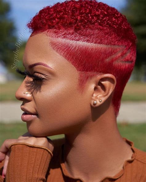 this firey pixie cut by stepthebarber stopped us right in our tracks🔥😍 jasmonique jorian is