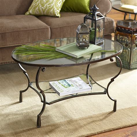 Chasca Glass Top Oval Coffee Table Pier1