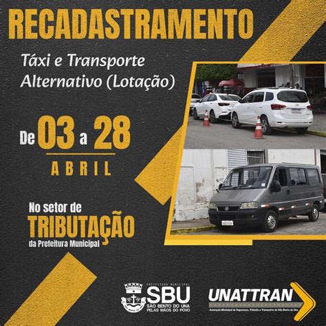 Atenção Taxistas E Motoristas De Transportes Alternativos Prefeitura