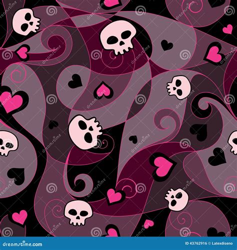 Emo Seamless Pattern Stock Vector Illustration Of Cool 43762916