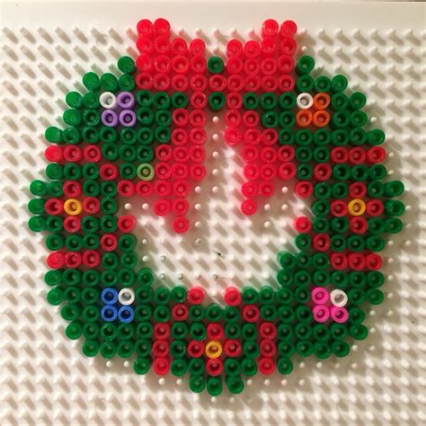 Xmas Wreath Christmas Deco Weihnachten Kranz Perler Beads Bügelperlen