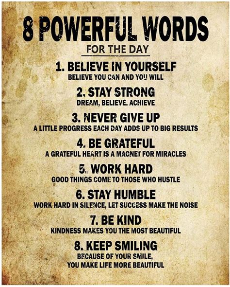 Motivational Quotes 8 Powerful Words For The Day Poster Etsy Uk