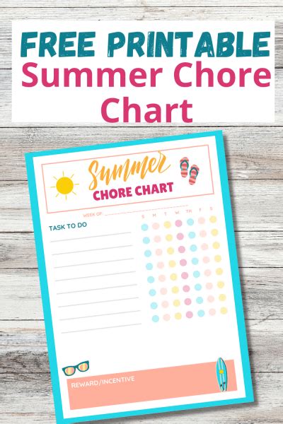 How To Get Kids To Do Chores In The Summer Free Summer Chore Chart