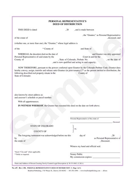 Personal Representative Deed Colorado Pdf Fill Out And Sign Online Dochub
