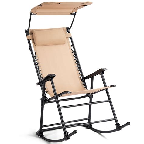 Costway Folding Rocking Chair Rocker Porch Zero Gravity Furniture