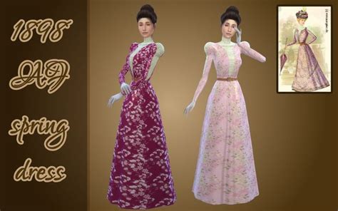 Vintage Simstress Patreon Dress Day Dresses Sims 4 Mods Clothes