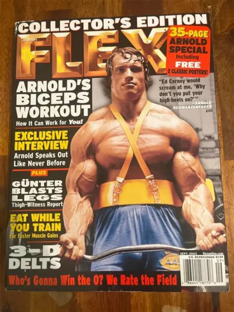 Flex Bodybuilding Muscle Magazine With Poster Arnold Schwarzenegger
