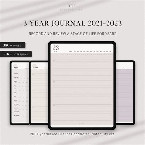 Digital 3 Year Diary 2021 2023 Digital Yearly Monthly Daily Planner